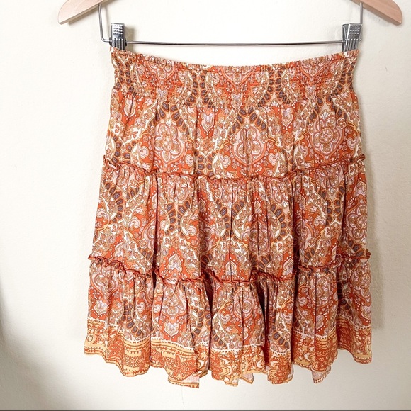 NWT Rachel Zoe Pleated Paisley Floral Print Mini Skirt - Picture 8 of 10